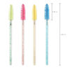Picture of i-Laesh 100 Pcs Crystal Eyelash Brush Mascara Wands Disposable Eyebrow/Lash Brushes for Eyelashes Extensions Eye Makeup Kit Lashes Applicator Tool Spoolies (Crystal Green)