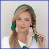 Picture of RobeCurls Heatless Hair Curler Set - Satin Curling Headband for Natural, No-Heat Curls - Sleep in Overnight Styling Tool with 2 Scrunchies - Easy & Gentle on Hair - Valentines Day Gift for Her (Jade)