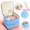 Picture of Nail Polish Organizer Case Holds 42 Bottles (15ml/0.5 fl.oz), Double-Layer Nail Polish Storage with Adjustable Dividers, Portable Nail Polish Bag for Nail Gel Nail Lamp and Manicure Tools, Light Blue