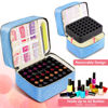 Picture of Nail Polish Organizer Case Holds 42 Bottles (15ml/0.5 fl.oz), Double-Layer Nail Polish Storage with Adjustable Dividers, Portable Nail Polish Bag for Nail Gel Nail Lamp and Manicure Tools, Light Blue
