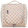 Picture of Hanging Toiletry Bag for Women Travel Makeup Bag Organizer Toiletries Bag for Cosmetics Essentials Accessories (Large, Light Checkerboard-1)