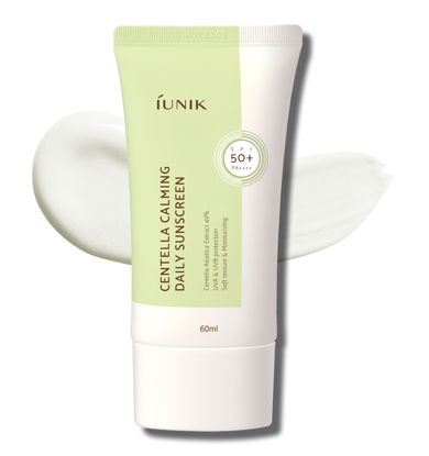 Picture of IUNIK Centella Calming Moisture Daily Sunscreen SPF 50+ PA++++ Matte & No White Cast Centella Asiatica Dry Oily Sensitive Vegan Korean Skincare