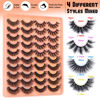 Picture of Lashes Mink Fluffy False Eyelashes Wispy Lashes Pack 4 Styles Mixed Faux Mink Eyelashes Volume Strip Fake Eye Lashes 20 Pairs by Yawamica