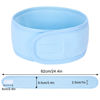 Picture of Whaline Spa Facial Headband Head Wrap Terry Cloth Headband 4 Counts Stretch Towel for Bath, Makeup and Sport (Light Blue)
