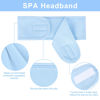 Picture of Whaline Spa Facial Headband Head Wrap Terry Cloth Headband 4 Counts Stretch Towel for Bath, Makeup and Sport (Light Blue)
