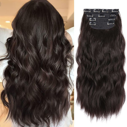 Picture of Hair Extensions for Women,26 inch Highlight Hair Extensions Ponytail, Long Drawstring Ponytail Extension, Soft Synthetic Pony Tails Hair Extensions (Deep Red with Wheat Germ Blonde)