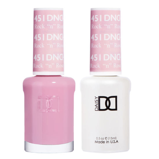 Picture of DND Gel Polish Set - 1 each of Pink Gel Polish and Pink Nail Polish, 451 Rock N Rose, 0.5 Fl Oz