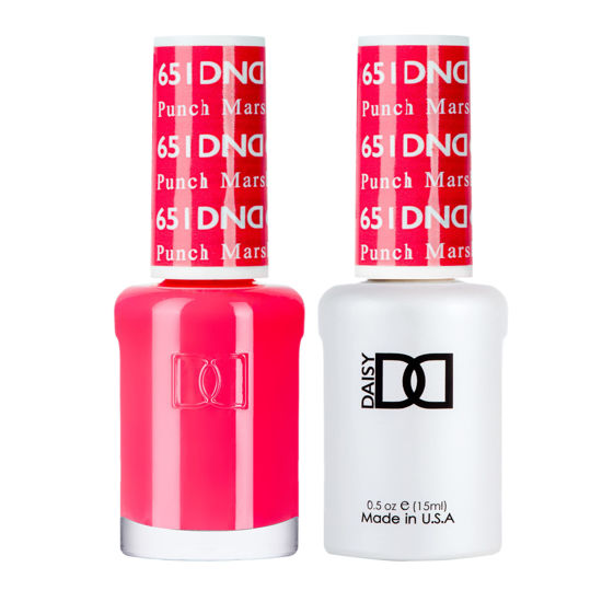 Picture of DND Gel Polish Set - 1 each of Pink Gel Polish and Pink Nail Polish, 651 Punch Marshmallow, 0.5 Fl Oz