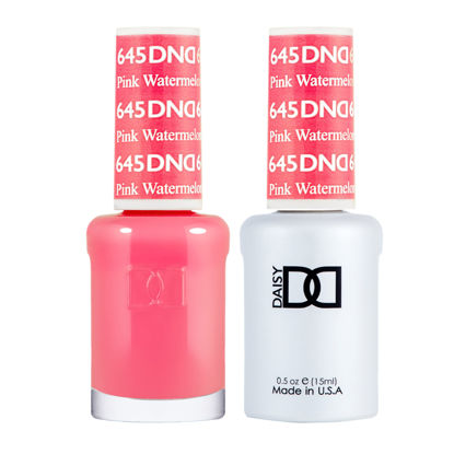 Picture of DND Gel Polish Set - 1 each of Pink Gel Polish and Pink Nail Polish, 645 Pink Watermelon, 0.5 Fl Oz