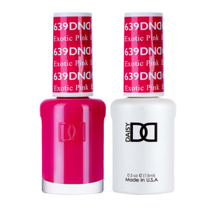 Picture of DND Gel Polish Set - 1 each of Pink Gel Polish and Pink Nail Polish, 639 Exotic Pink, 0.5 Fl Oz