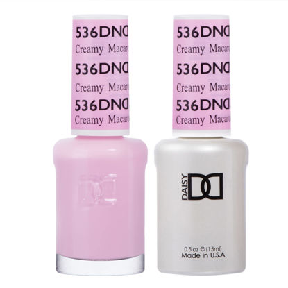 Picture of DND Gel Polish Set - 1 each of Pink Gel Polish and Pink Nail Polish, 536 Creamy Macaroon, 0.5 Fl Oz