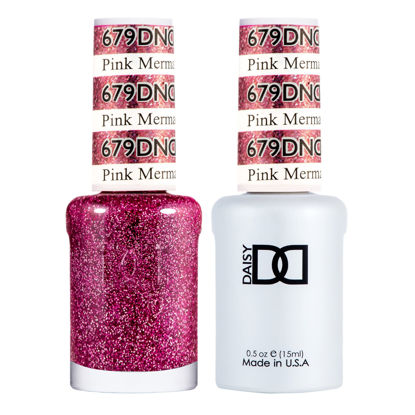 Picture of DND Gel Polish Set - 1 each of Pink Gel Polish and Pink Nail Polish, 679 Pink Mermaid, 0.5 Fl Oz