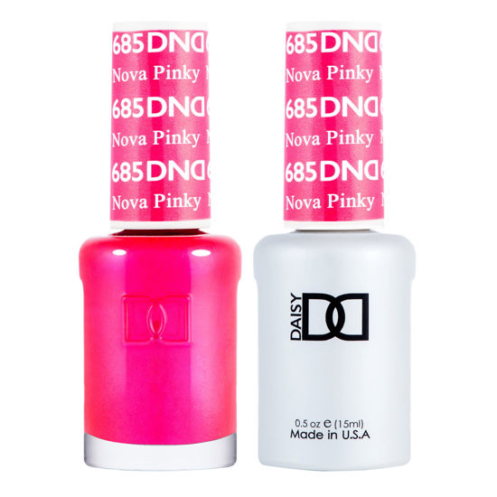 Picture of DND Gel Polish Set - 1 each of Pink Gel Polish and Pink Nail Polish, 685 Nova Pinky, 0.5 Fl Oz