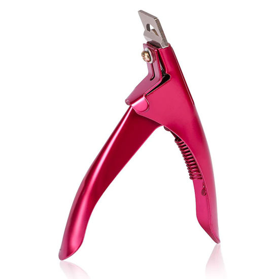 Picture of Professional Acrylic False Nail Clippers for Acrylic Nails, Rose Red Nail Tip Cutter Nail Manicure Tool for Salon Home Nail Art