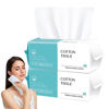 Picture of Disposable Face Towel 200 Count, Soft Cotton Facial Dry Wipes, Multi-Purpose for Skin Care, Makeup Remover, Face Wipes and Facial Cleansing