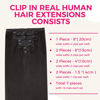 Picture of Lashey Hair Extensions Yaki Clip in Hair Extensions 20 Inch 7pcs Human Hair Straight Natural Black Hair Extensions Clip ins for Thin Hair Extensions Real Human Hair Clip ins