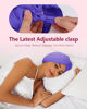 Picture of HFRHTGY Adjustable Silk Satin Hair Bonnet for Sleeping, Double Layer Hair Wrap Sleep Cap Turban for Women Men, Curly Straight Long Large Braid Unisex (Violet 25)