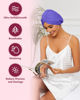 Picture of HFRHTGY Adjustable Silk Satin Hair Bonnet for Sleeping, Double Layer Hair Wrap Sleep Cap Turban for Women Men, Curly Straight Long Large Braid Unisex (Violet 25)