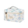 Picture of uekeboag Large Travel Quilted Makeup Bag for Women, Floral Cotton Cosmetic Bag, Coquette Aesthetic Floral Toiletry Organizer Bag (06BlueRose)