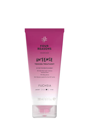 Picture of Four Reasons Color Mask INTENSE- Fuchsia - (27 Colors) Intensive Toning Treatment - Color Depositing Conditioner - Semi Permanent Hair Dye for Lightened and Colored Hair- 100% Vegan, 6.76 fl oz