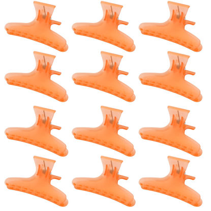 Picture of Ondder Hair Clips for Styling - Orange Butterfly Claws Clamps Pro Salon Clips for Cutting, Coloring, and Hair Accessories for Women Girls