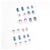 Picture of DANMANR Long Press on Nails Square French Fake Nails Full Cover Nude Acrylic False Nails for Women and Girls 24PCS (Blue Heart French)