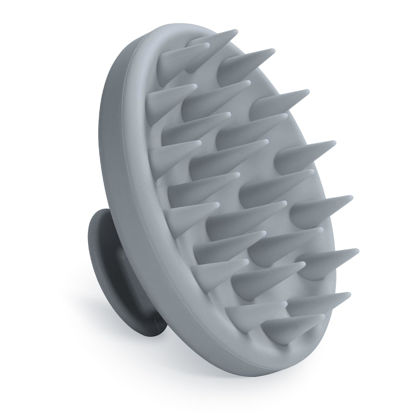 Picture of Meartchy Silicone Scalp Massager, Scalp Scrubber for Hair Growth with Soft Bristles, Scalp Exfoliator Brush Dandruff Removal Shampoo Brush for Wet Dry Scalp Care (Grey)