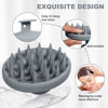 Picture of Meartchy Silicone Scalp Massager, Scalp Scrubber for Hair Growth with Soft Bristles, Scalp Exfoliator Brush Dandruff Removal Shampoo Brush for Wet Dry Scalp Care (Grey)