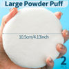 Picture of Teenitor 2pcs Powder Puff, 4.13 Inch Powder Puff for Body Powder, Body Powder Puff Large Powder Puff Loose Powder Puffs Soft Velour Body Powder Puff and Container White