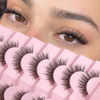 Picture of Onlyall Natural Lashes Wispy Lashes Natural Look False Eyelashes Natural Flared Eyelashes False Eye Lashes Soft Fluffy Lashes 7 Pairs D-K06