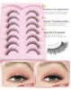 Picture of Onlyall Natural Lashes Wispy Lashes Natural Look False Eyelashes Natural Flared Eyelashes False Eye Lashes Soft Fluffy Lashes 7 Pairs D-K06
