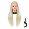 Picture of Hairingrid 26"-28" Mannequin Head Hair Styling Training Head Manikin Cosmetology Doll Head Synthetic Fiber Hair and Free Clamp Holder (R71919W61320) Blonde-