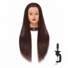 Picture of Hairingrid 26"-28" Mannequin Head Hair Styling Training Head Manikin Cosmetology Doll Head Synthetic Fiber Hair and Free Clamp Holder Stand (R71919LB0420) Dark brown-