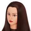 Picture of Hairingrid 26"-28" Mannequin Head Hair Styling Training Head Manikin Cosmetology Doll Head Synthetic Fiber Hair and Free Clamp Holder Stand (R71919LB0420) Dark brown-