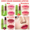 Picture of evpct 3Pcs Aloe Vera Strawberry Black Red Cherry Lip Balm Color Changing Lipstick Set PH Mood Magic Lipstick 24 hours original Color Changing Long Lasting waterproof labiales magicos pintalabios