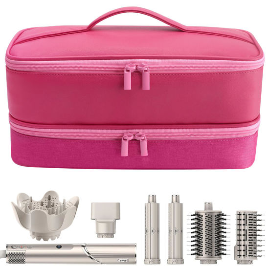 Picture of Travel Carrying Case for Hair Dryer for Shark Flexstyle Double-Layer Hair Accessories Tools Storage Bag for Revlon Hairdryer Styler Organizer (P-PINK)