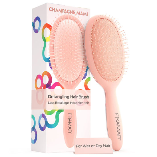 Picture of Framar Detangling Brush for Curly Hair - Hair Brushes for Women Detangler, Hair Brush Women, Hair Detangler Brush for Curly Hair Elegant Hair Brush Detangler Kids Hair Brush