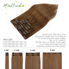 Picture of WindTouch Clip in Hair Extensions Human Hair Medium Light Brown Hair Extensions 15Inch 70g 7PCS #6