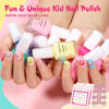 Picture of TOMICCA Kids Nail Polish Set - 12 Candy Rainbow Colors Non Toxic Water Based Odorless Peel Off Quick Dry Natural Safe for Toddler Parties & Birthday Girls (Ages 3+)