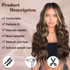Picture of NAYOO Long Brown Mixed Blonde Wavy Wig for Women 26 Inch Middle Part Curly Wavy Wig Natural Looking Synthetic Heat Resistant Fiber Wig for Daily Party Use (Brown Mixed Blonde)