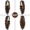 Picture of NAYOO Long Brown Mixed Blonde Wavy Wig for Women 26 Inch Middle Part Curly Wavy Wig Natural Looking Synthetic Heat Resistant Fiber Wig for Daily Party Use (Brown Mixed Blonde)