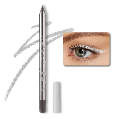 Picture of evpct 1Pcs Silver Color Gel Glitter Eyeliner Pencils Set for Women Waterline Waterproof Smudge Proof lapiz de ojos delineador de ojos contra el agua Eye Liner Makeup,05# Silver