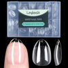 Picture of Short Round Oval Nail Tips, 216pcs Acrylic Fake Nails Soft Gel X Nail Tips, Full Cover Pre-Shaped Matte Clear Press on Nails for Extension, Diy at Home Manicure 12 Sizes