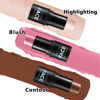 Picture of 3Pcs Cream Contour Stick Makeup Kit, Shades with Highlighter Stick, Blush Stick and Bronzer Contour Stick for Sculpt the Cheeks, Long Lasting, Waterproof, Matte & Dewy Finish (LIGHT MEDIUM)