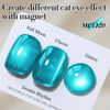 Picture of Double Rhythm Jelly Glass Cat Eye Gel Polish with Magnet 15ML Holographic Glitter Shimmer Translucent Sheer Color Magnetic Nail Polish Salon DIY at Home (Jelly Teal-MC1120)