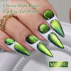 Picture of Double Rhythm Jelly Glass Cat Eye Gel Polish with Magnet 15ML Holographic Glitter Shimmer Translucent Sheer Color Magnetic Nail Polish Salon DIY at Home (Dark Green-MC1045)