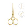 Picture of LIVINGO Professional Nose Hair Scissors, Multi-purpose Stainless Steel Rounded Tip Straight Blade, Facial Hair Beard Eyebrows Ear Trimming Beauty Grooming Tool for Men & Women, 3.5” Gold