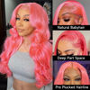 Picture of Loyom Pink Lace Front Wig Human Hair 13x4 Pink Lace Front Wigs Human Hair Colored Body Wave Frontal Wig Pink Wigs Human Hair 180 Density HD Lace Front Wigs Human Hair 20 Inch