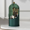 Picture of Zufudo Makeup Brush Holder Organizer with Lid 360° Rotating Makeup Organizer Countertop Dustproof Cosmetics Organizer for Vanity Bathroom, All Green
