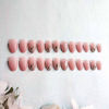 Picture of RikView Pink Press on Nails Medium Fake Nails Almond Acrylic Nails with Sequins 24 PCs/Set